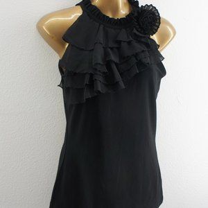 White house black market ruffle bow top size XS